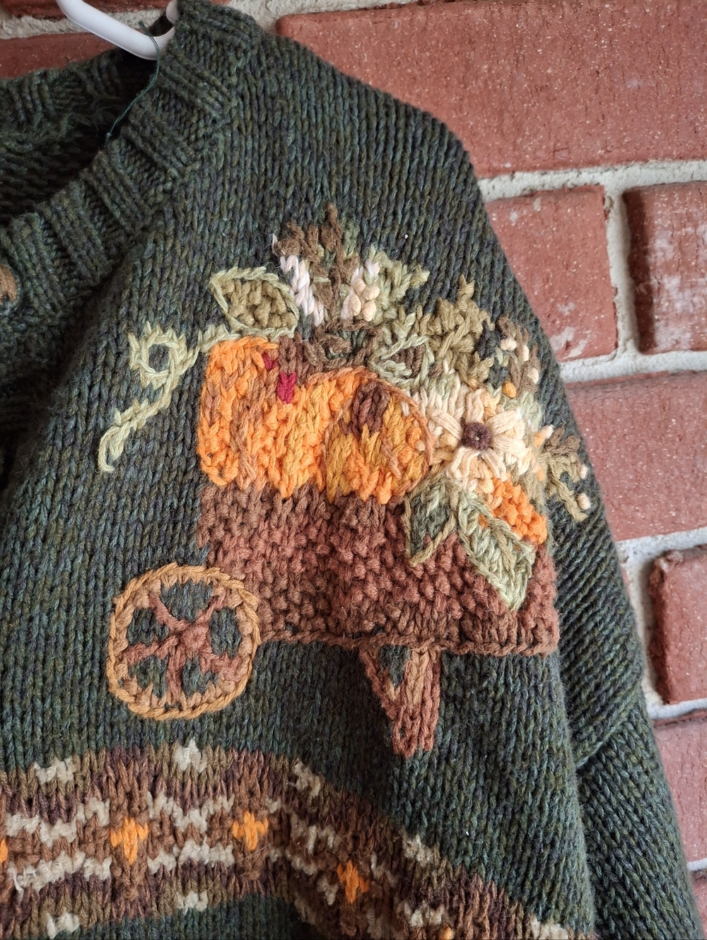 🐓Vintage Heirloom Collectible XL Rooster Farm Fall Cardigan - Picture 3 of 8